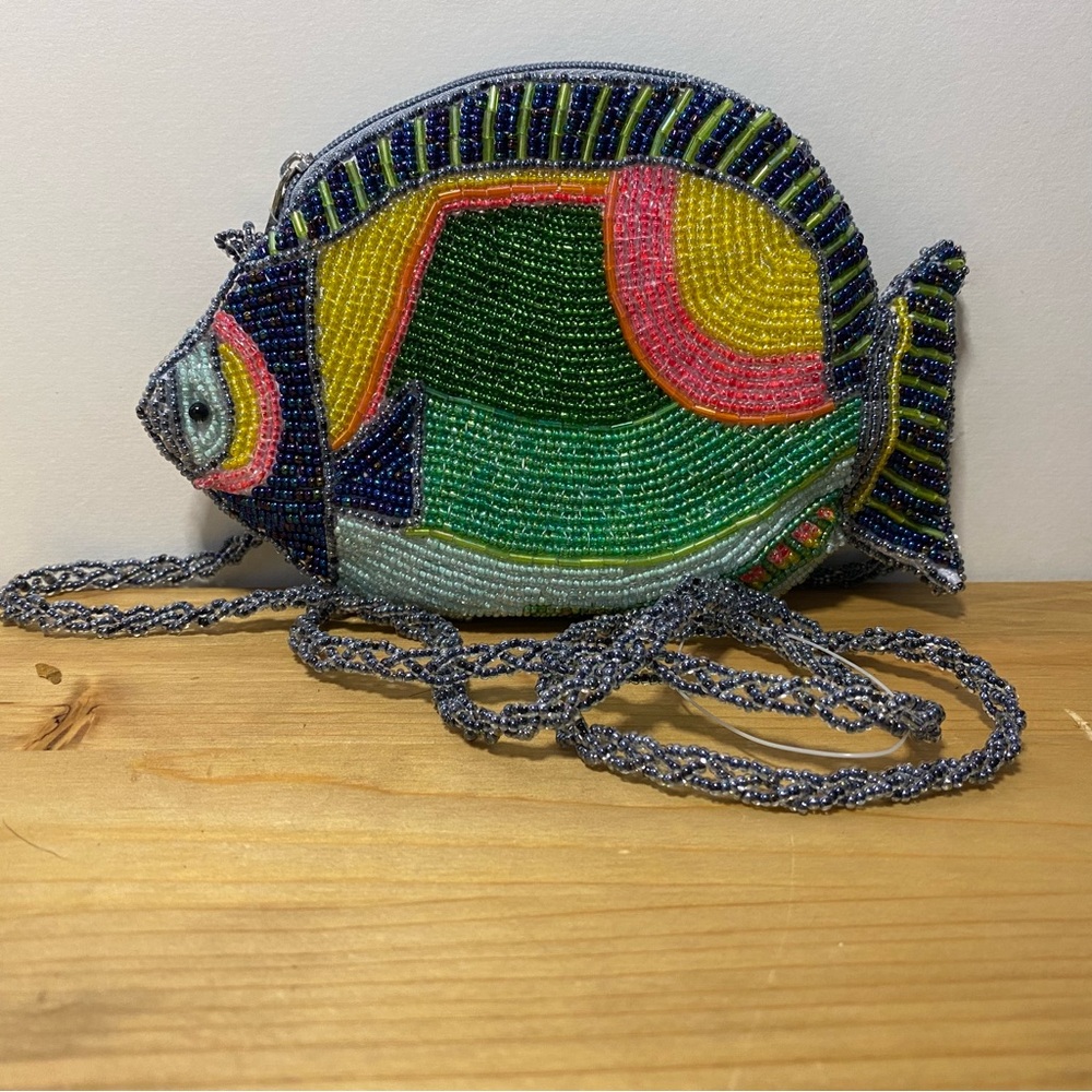 Maui by Design Beaded Fish Mini Crossbody Bag Purse